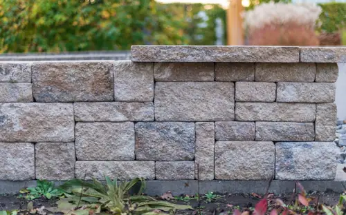 Stone block wall