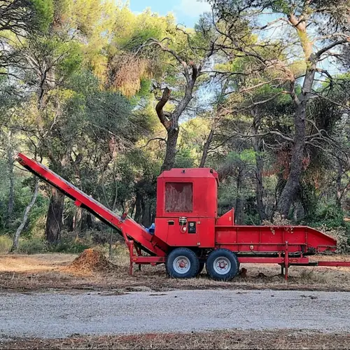 Wood chipper on a cleared site