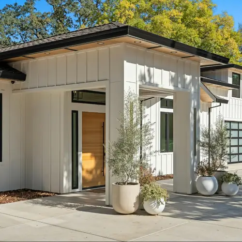 Concrete entry and driveway apron